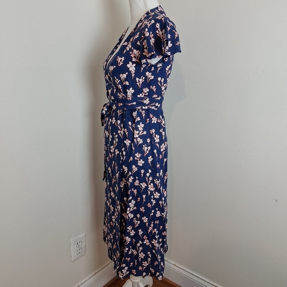 Draper James Blue Floral Linen Wrap Dress Size 0 NWT - Picture 5 of 10